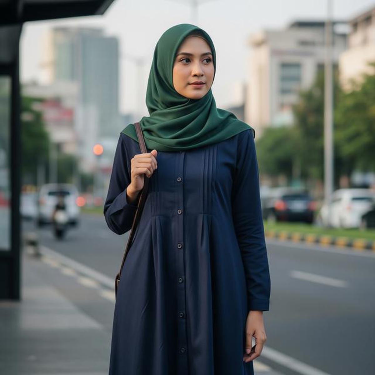 7 Model Gamis yang Tetap "Rapi &amp; Adem" untuk Komuter Motor Setiap Hari