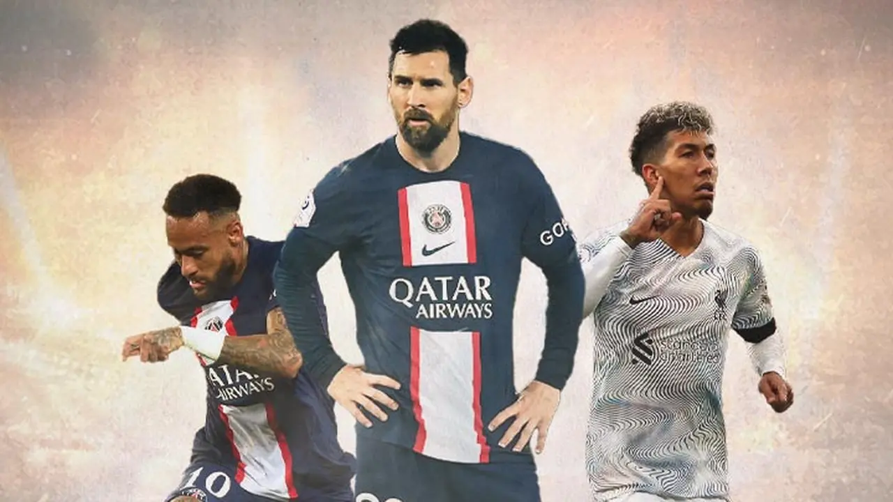 Ilustrasi - Neymar, Lionel Messi, Roberto Firmino