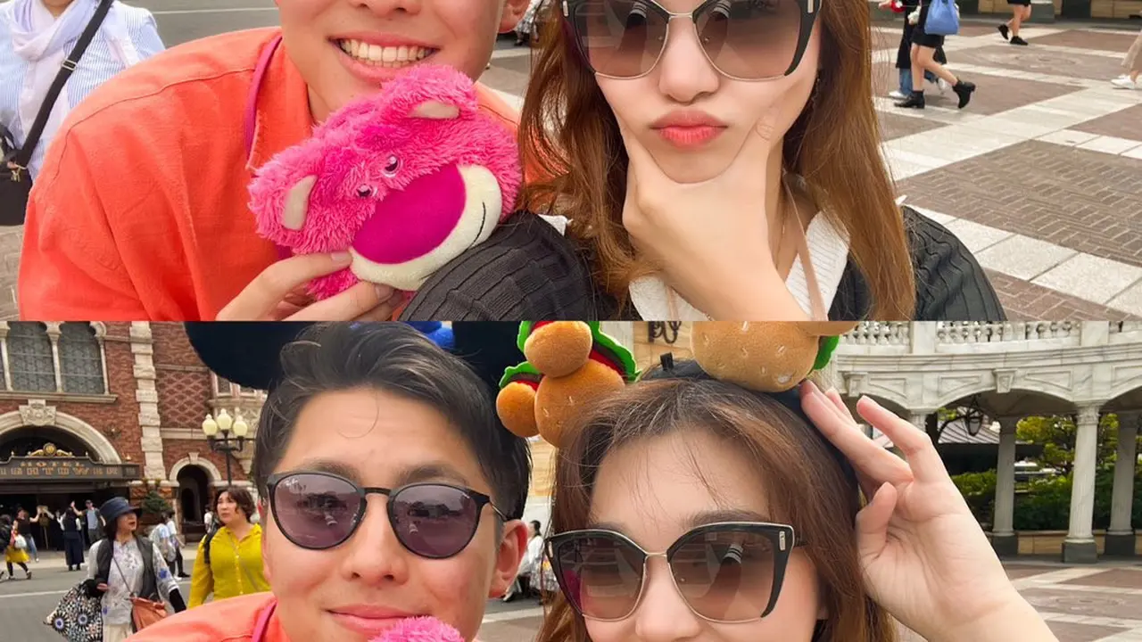 7 Potret Kedekatan Livy Renata dan Tomo ‘Waseda Boys’ Kencan di Disneyland Jepang