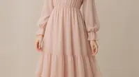 8 Model Gamis Ceruti Flow Ruffle Pastel, Tampil Elegan dan Feminin di 2025