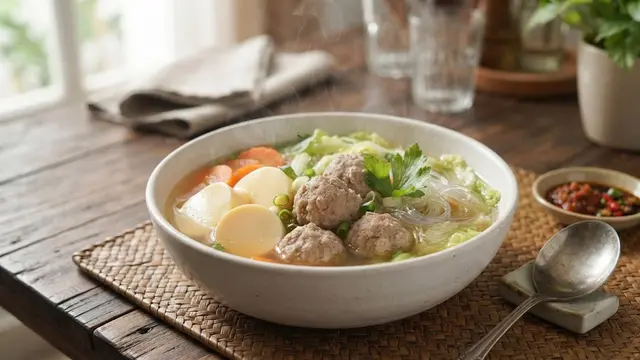 Sop Bola Daging dan Tofu