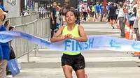 Peraih emas marathon SEA Games 2021, Odekta Elvina Naibaho, turut memeriahkan perhelatan Jakarta Marathon pada Minggu (16/10/2022). Odekta Elvina Naibaho bahkan berhasil menjadi juara di kategori half marathon. (ist)
