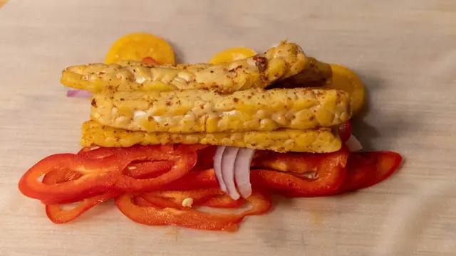 Ilustrasi resep masakan, tempe