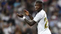 6. Vinicius Junior (Real Madrid) – Penyerang muda ini mampu tampil apik bersama Los Blancos. Pemain asal Brasil itu diharapkan bisa menjadi sosok penting di El Real. (AFP/Oscar Del Pozo)