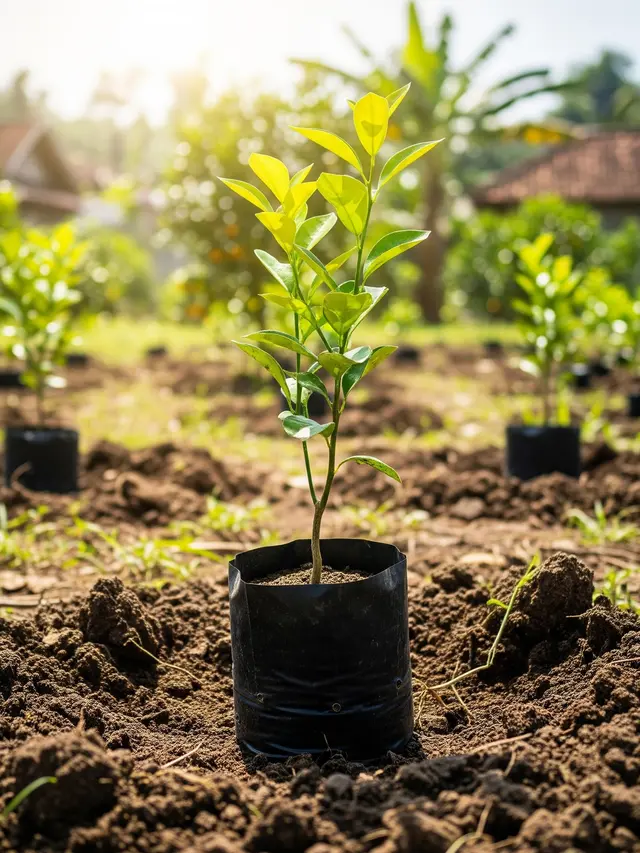 Menanam Jeruk di Polybag