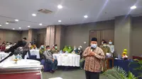 Silaturahmi PWNU dan PCNU se-Sumatera Selatan yang digelar secara hibrid daring dan luring, Kamis (7/9/2021). (Ist)