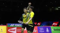 Ganda putra Indonesia, Fajar Alfian/Muhammad Rian Ardianto, mengaku sempat lengah pada gim kedua babak perempat final Piala Thomas 2018. (dok. PBSI)