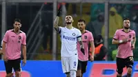 Striker Inter Milan, Mauro Icardi, saat menghadapi Palermo, pada laga lanjutan Serie A, di Stadion Renzo Barbera, Minggu (22/1/2017). (Inter Milan). 