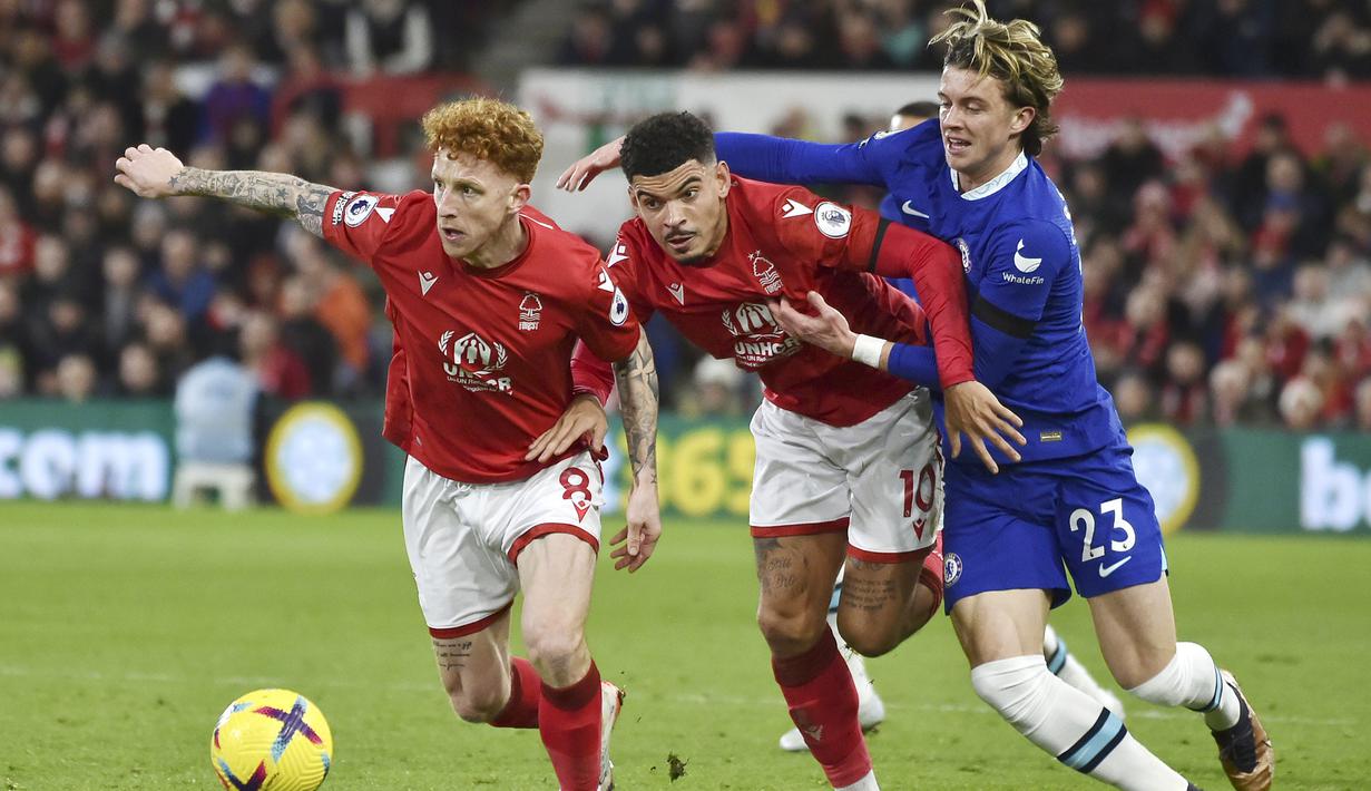 Bermain di City Ground yang merupakan markas Nottingham Forest, Chelsea hanya bisa mencuri satu poin. Kedua tim harus puas berbagi angka 1-1. (AP Photo/Rui Vieira)