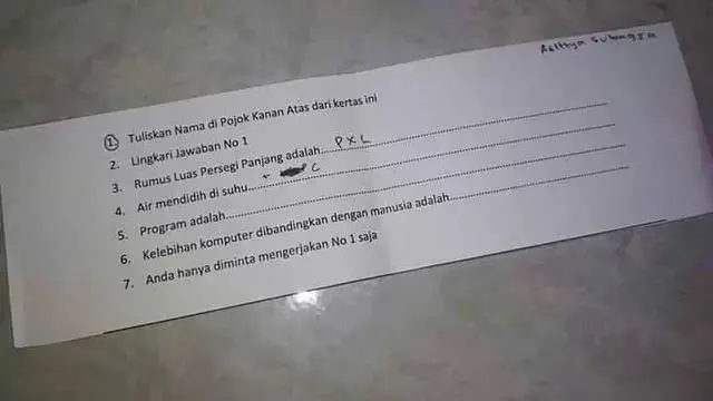 10 Potret Soal Nyeleneh Anak Sekolah, Malah Bikin Bingung