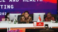 Menkes Budi dalam pembukaan G20 the 2nd Joint Finance and Health Ministers’ Meeting di Bali, pada Sabtu, 12 November 2022. (Foto: Dok Kemenkes)