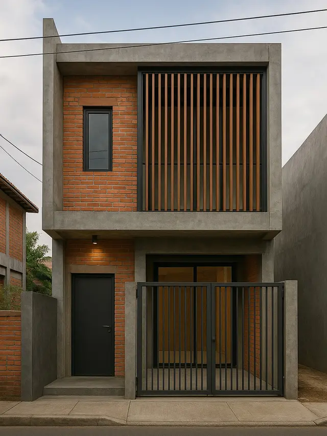 Desain Rumah Minimalis 6x12 Tampak Depan