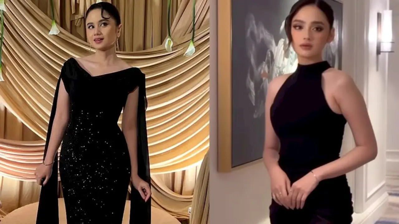 8 Gaya Elegan Selebriti Berbalut Gaun Hitam di Resepsi Pernikahan Al Ghazali dan Alyssa Daguise