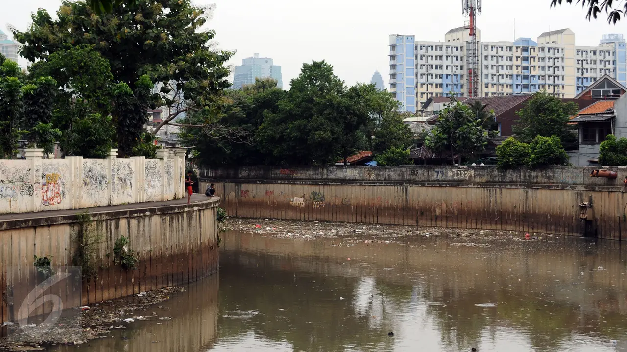 20161105-Akibat Ceceran Sampah, Kali Krukut Kotor dan Bau-Jakarta