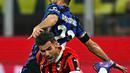 Di babak kedua, laga Inter Milan dan AC Milan berlangsung seimbang. (Gabriel BOUYS/AFP)