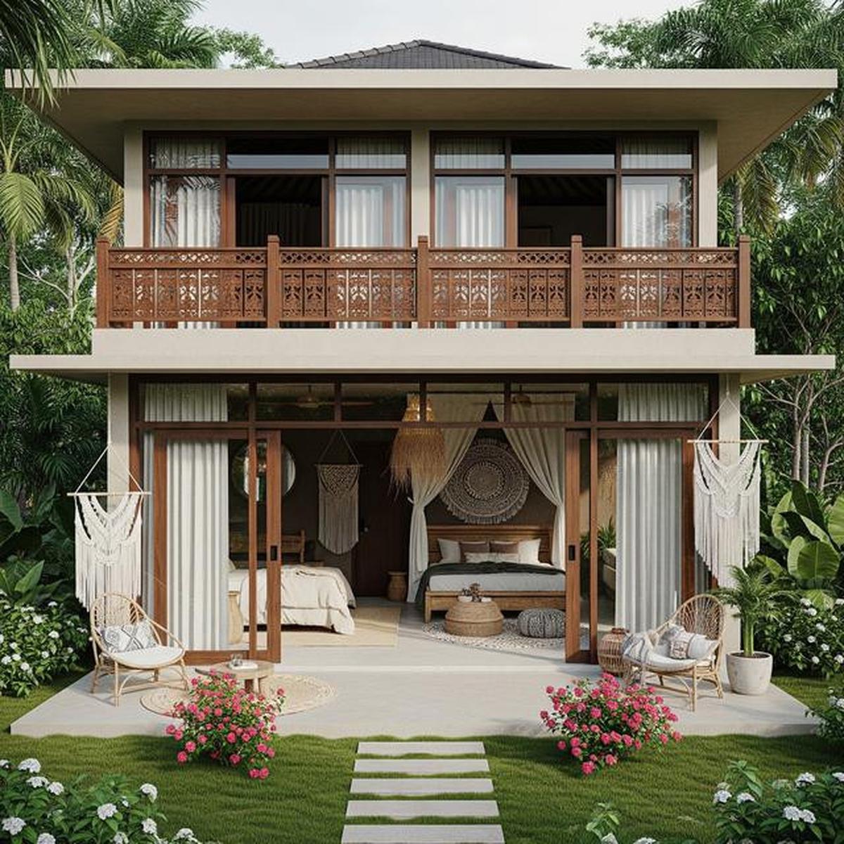 7 Desain Rumah Sederhana tapi Mewah Bergaya Natural Bohemian yang Lagi Tren 2025