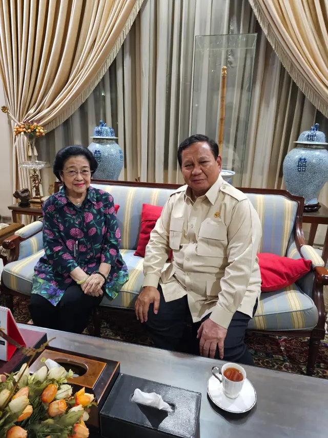 Pertemuan Prabowo Subianto dengan Megawati Soekarnoputri. (X/bang_dasco)