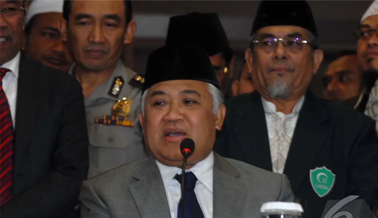 Kehadiran Din di sidang Isbat menjadi hal yang menarik karena sebelumnya dia tidak pernah bersedia mengikutinya, Jakarta, Jumat (27/06/2014) (Liputan6.com/Faizal Fanani)