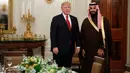 Donald Trump Bertemu Pangeran Mohammed bin Salman di Gedung Putih (AP Photo/Evan Vucci)
