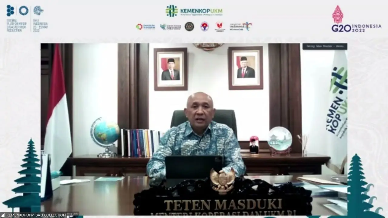 Menteri Koperasi dan UKM Teten Masduki yakin gelaran Global Platform for Disaster Risk Reduction (GPDRR) ke- 7 bisa menjadi ajang UMKM promosi. (Dok Kemenkop UKM)