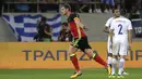 Pemain Belgia, Jan Vertonghen merayakan gol ke gawang Yunani pada laga grup H kualifikasi Piala Dunia 2018 di Georgios Karaiskakis Stadium, Piraeus port, Yunani, (3/9/2017). Belgia menang 2-1. (AP/Thanassis Stavrakis)