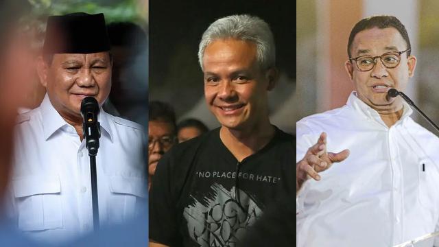 Prabowo Subianto, Ganjar Pranowo dan Anies Baswedan