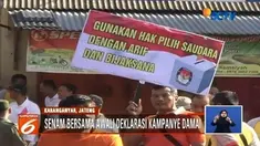 Deklarasi kampanye damai yang diselenggarakan di berbagai daerah juga berlangsung meriah. Seperti apa situasinya?