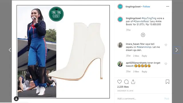 7 Koleksi Sepatu Mewah Ayu Ting Ting, Harganya Puluhan Juta