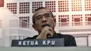 Namun demikian, KPU mengatakan saat in pendaftaran capres-cawapres belum dibuka. Artinya, belum diketahui ada berapa calon yang akan mendaftar. Meski belum ada kepastian, Hasyim memastikan KPU tetap merencanakan dan mengantisipasi Pilpres 2024 berlangsung dua putaran. (Liputan6.com/Angga Yuniar)