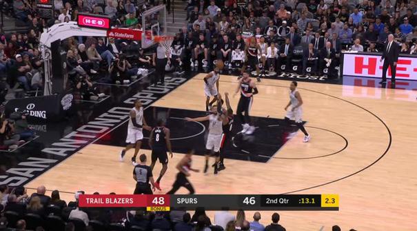 DeMar DeRozan memimpin Spurs dengan 21 poin dan delapan rebound untuk mengalahkan Trail Blazers, 108 - 103.