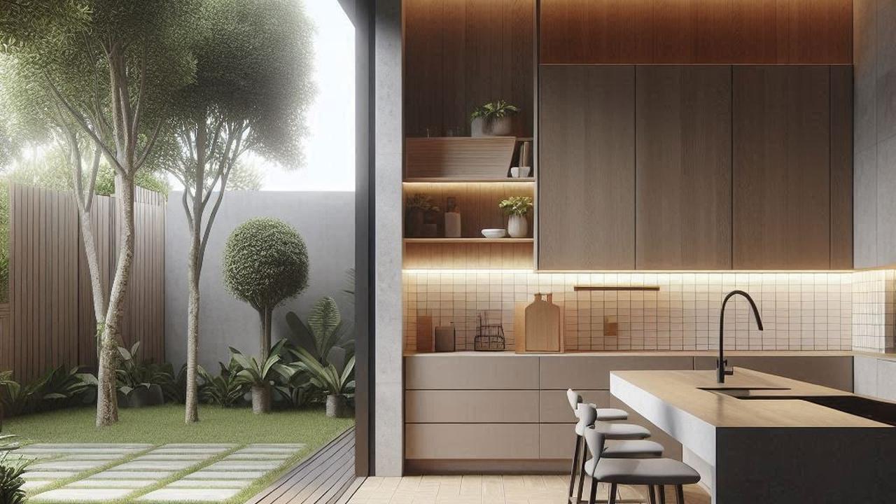 Desain Dapur Belakang Rumah yang Terbuka