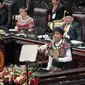 Presiden Joko Widodo atau Jokowi menyampaikan pidato kenegaraan pada Sidang Tahunan MPR dan Sidang Bersama DPR-DPD Tahun 2023 di Gedung Nusantara, Kompleks Parlemen, Senayan, Jakarta, Rabu (16/8/2023). Pidato Presiden dalam rangka penyampaian laporan kinerja lembaga-lembaga negara. (Liputan6.com/Faizal Fanani)