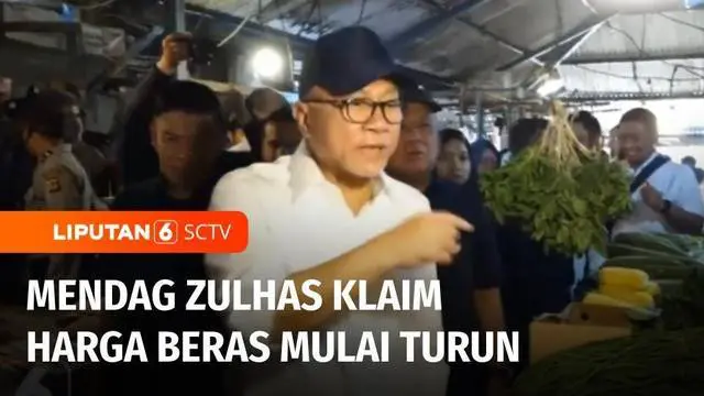 Menteri Perdagangan Zulkifli Hasan mengecek kebutuhan bahan pokok di Bandung, Jawa Barat, pada Rabu siang. Dari pantauannya mengklaim, saat ini harga beras stabil dengan kecenderungan mulai turun.