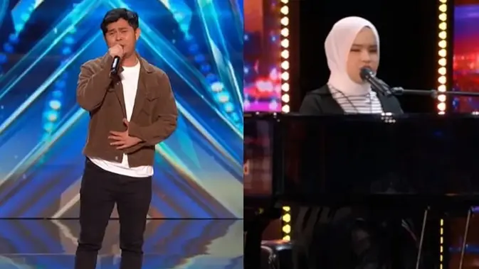 Cakra Khan dan Putri Ariani saat tampil di panggung America's Got Talent atau AGT 2023. (Tangkapan Layar YouTube/America's Got Talent)