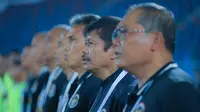 Pelatih Timnas Indonesia U-22, Indra Sjafri, saat melawan Filipina U-22 pada laga Grup C SEA Games 2025 di 700th Anniversary Stadium, Senin (8/12/2025). (Bola.com/Bagaskara Lazuardi)