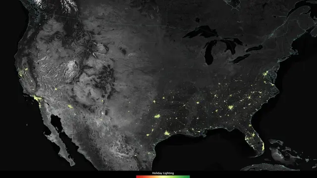 Area AS di mana ada lebih banyak cahaya di bulan Desember. (Jesse Allen/NASA Earth Observatory)
