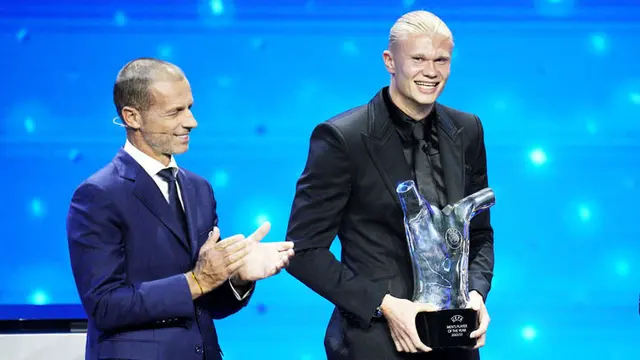 Foto: Kalahkan Kevin De Bruyne dan Lionel Messi, Erling Haaland Sabet Gelar Pemain Terbaik UEFA 2022 / 2023