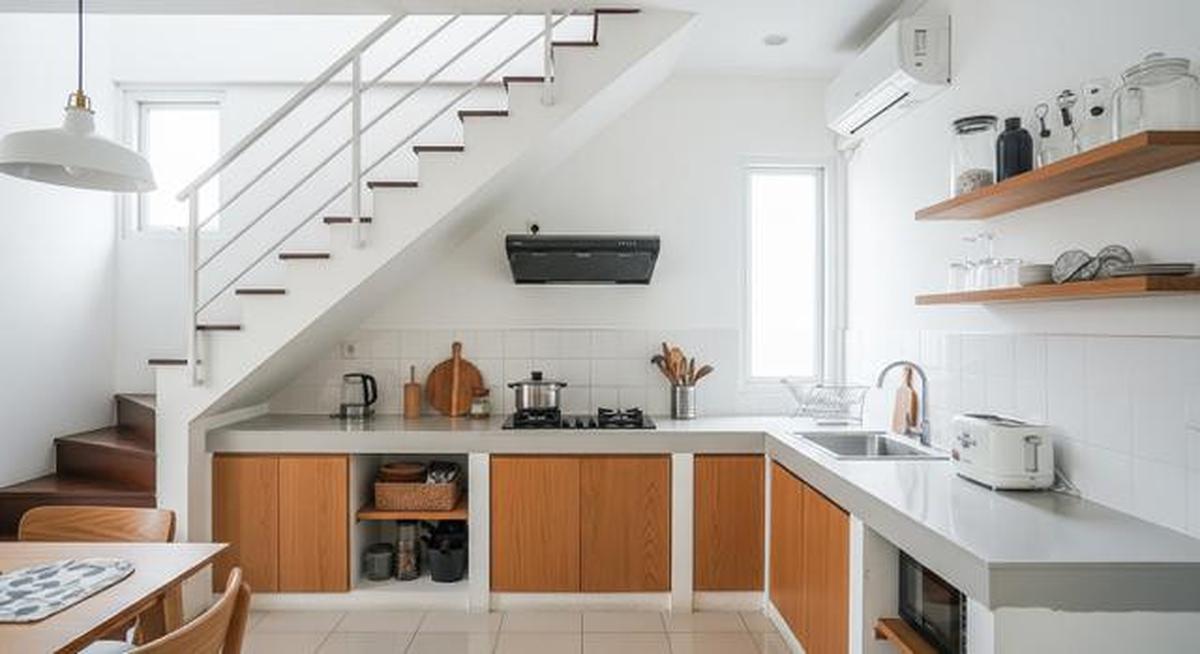 8 Model Dapur Bawah Tangga Rumah Minimalis, Hemat Tempat dan Tetap Estetik