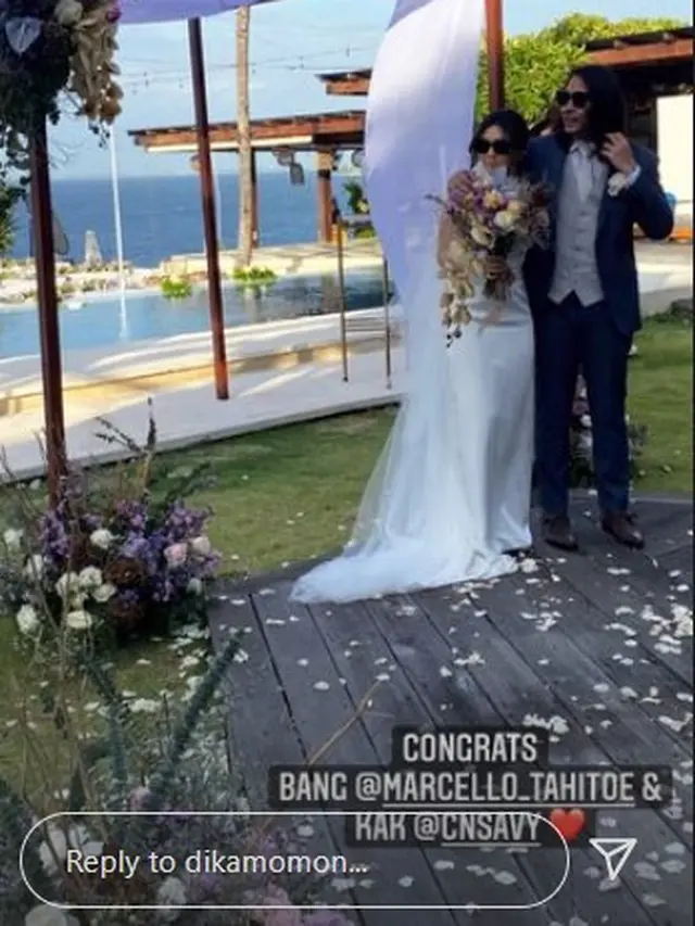 Pasangan Marcello Tahitoe alias Ello dan Cindy Maria resmi menjadi pasangan suami istri (Instagram Stories/dikamomon)