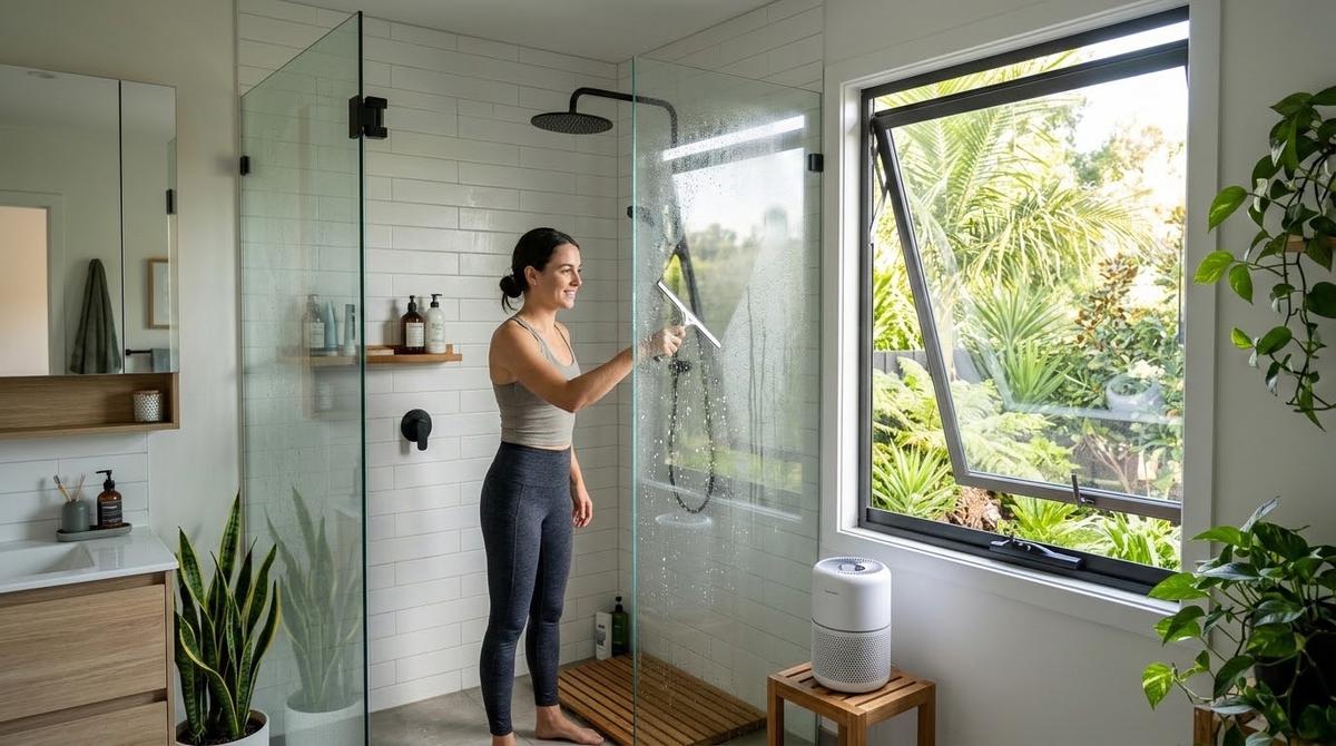 Cara Mencegah Kaca Kamar Mandi Berjamur/AI Generated
