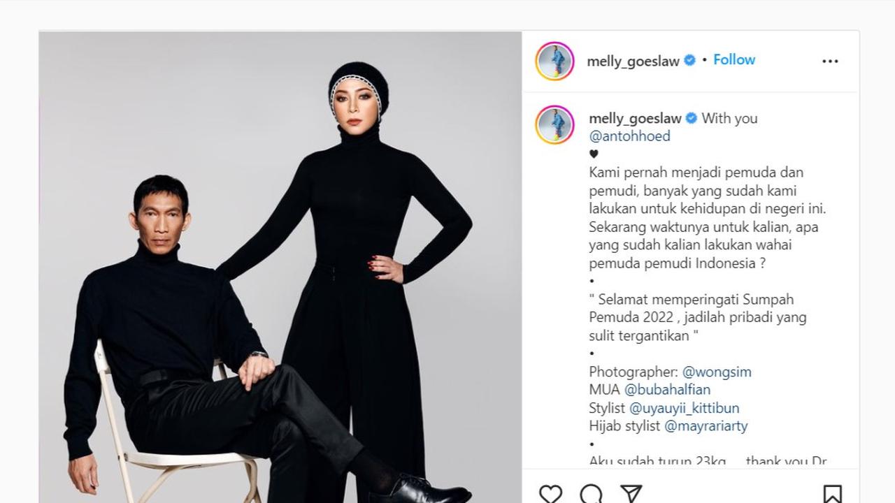 Melly Goeslaw Tampil Langsing Pasca Operasi Bariatrik (Sumber: ig @melly_goeslaw)