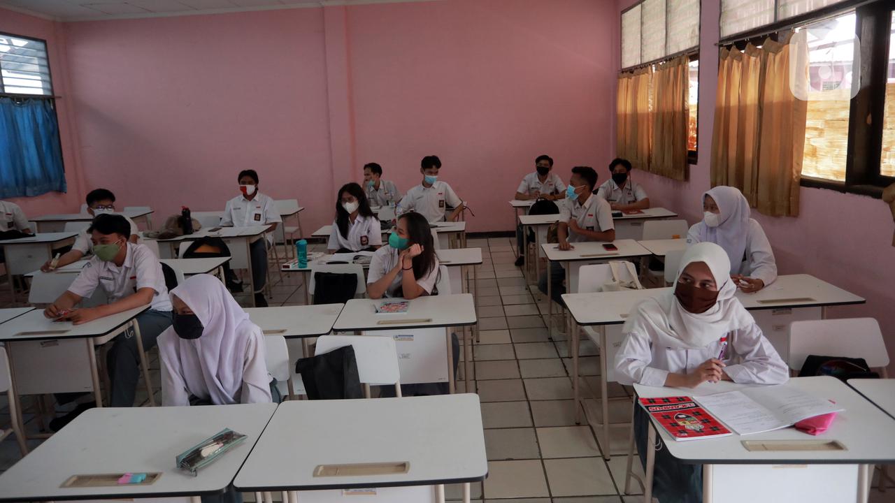 FOTO: Uji Coba Pembelajaran Tatap Muka di Tangerang