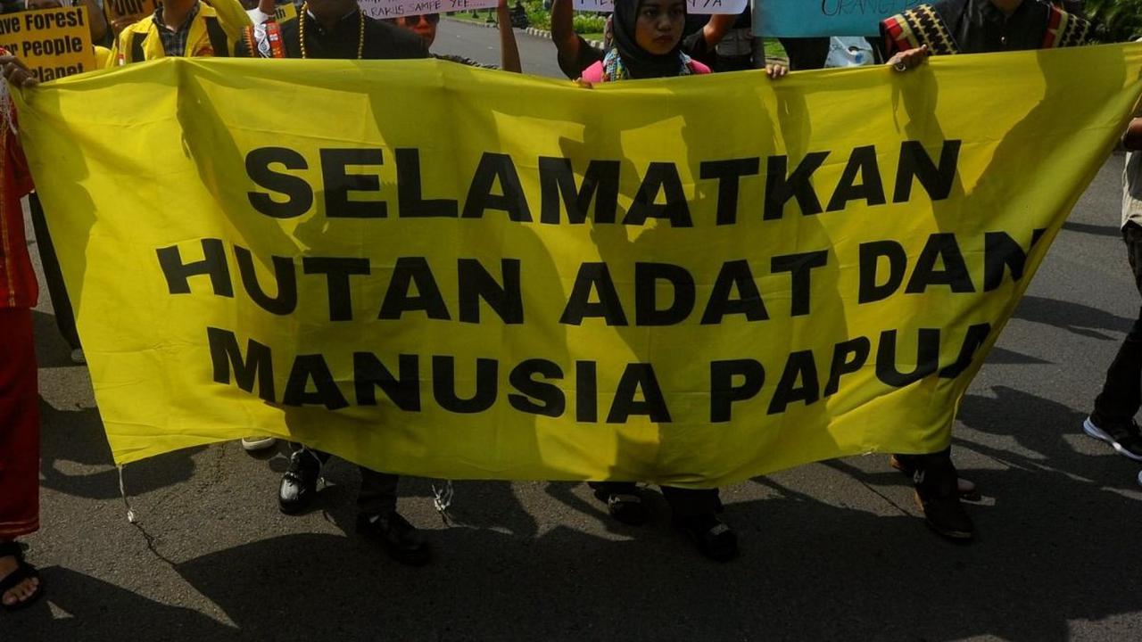 Aktivis lingkungan yang turut serta dalam aksi ini juga mengungkapkan bahwa ekspansi kelapa sawit tidak hanya mengancam keberadaan hutan adat, tetapi juga berpotensi merusak ekosistem yang sangat penting bagi keanekaragaman hayati. Foto: merdeka.com / Ari
