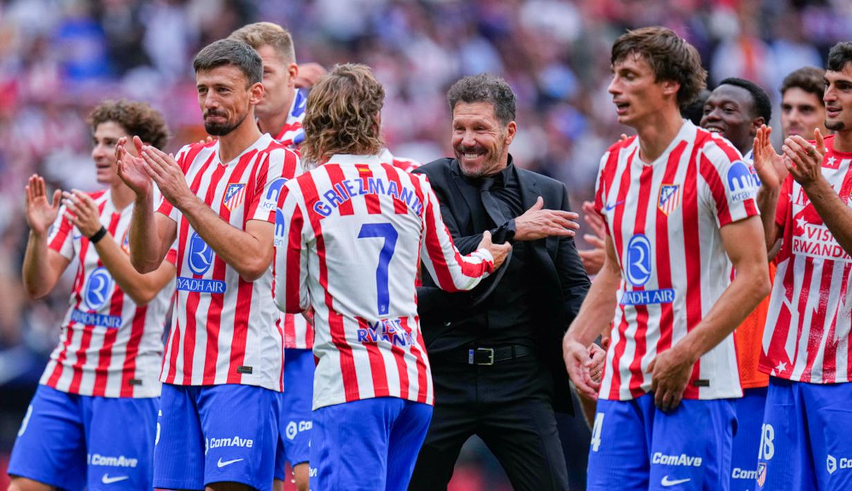 Atletico Madrid memberikan kekalahan pertama bagi Real Madrid pada musim ini, dalam laga pekan keenam La Liga Spanyol 2025/2026. (AP Photo/Manu Fernandez)