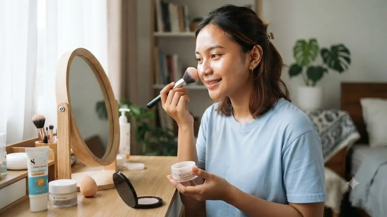 Apakah Setelah Memakai Sunscreen Boleh Memakai Bedak (AI Generated)