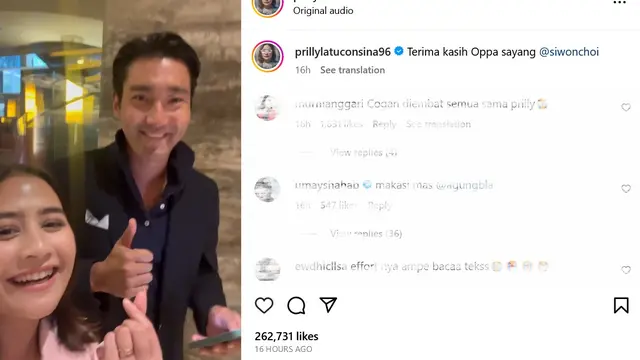 Siwon Super Junior dan Prilly Latuconsina. (Instagram/ prillylatuconsina96)
