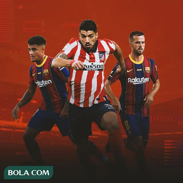 Ilustrasi - Philippe Coutinho, Luis Suarez, Miralem Pjanic