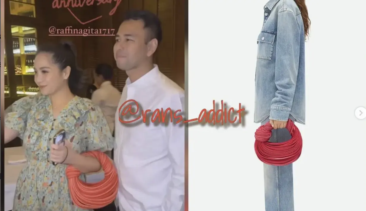 Nagita Slavina juga memiliki tas Bottega Veneta Mini Jodie dengan harga kisaran Rp  71.278.638,48. [Foto: Instagram/ @Rams-addict]