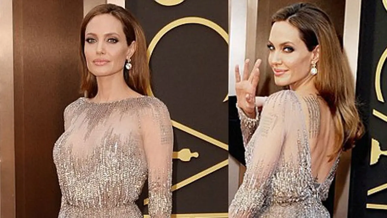 Angelina Jolie Pakai Anting 42 Karat untuk Hadiri Oscar 2014