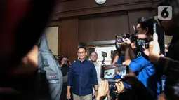 Anies Baswedan mengaku kedatangan untuk memberi dukungan moril kepada Thomas Lembong yang terjerat kasus dugaan korupsi terkait importasi gula. (Liputan6.com/Angga Yuniar)